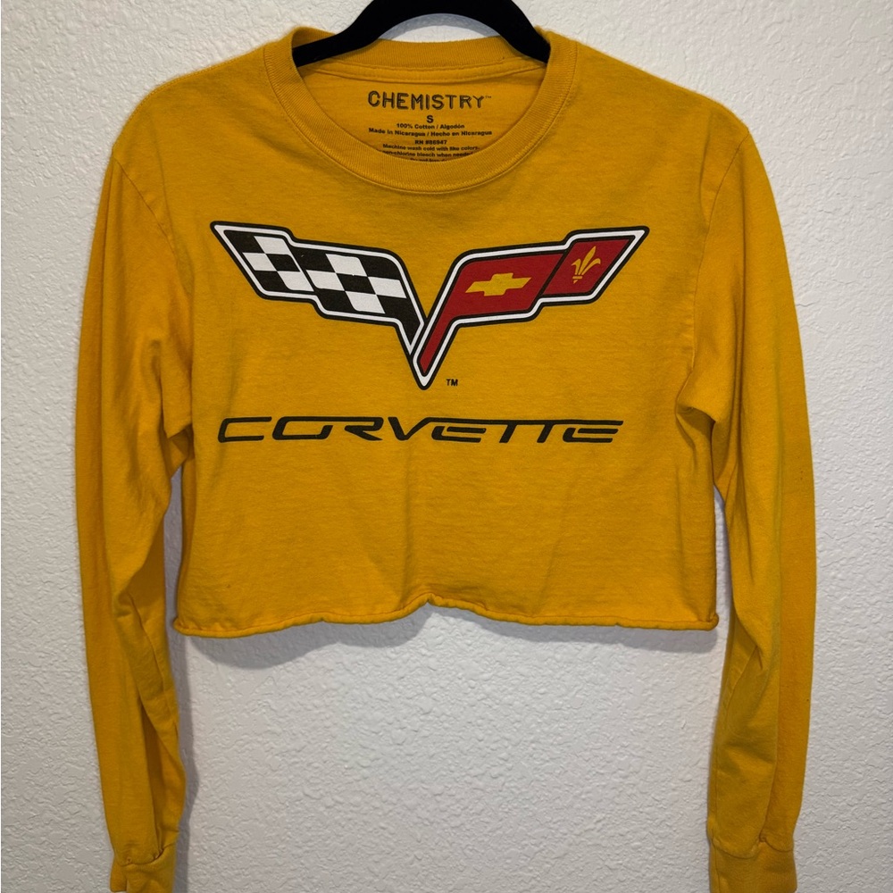 Chemistry Yellow Corvette Logo Crop Top